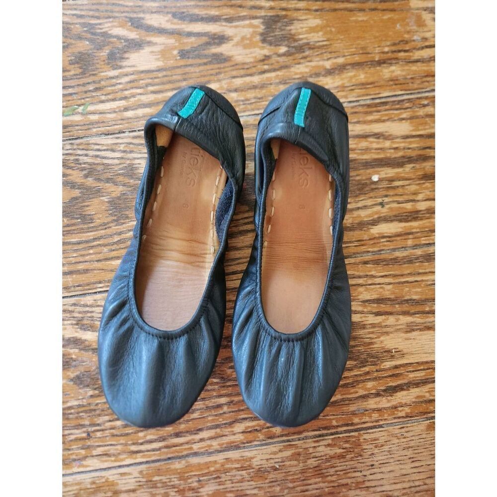 Tieks Black Ballerina Ballet Slip On Leather Flats Women’s Size 8